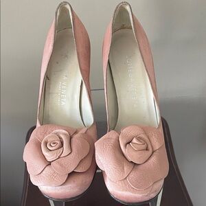 Bottega Veneta Blush Pink Floral Heels